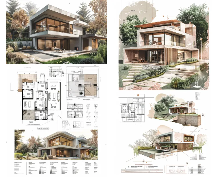 An architect's presentation board