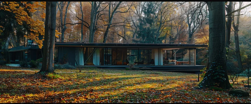 A Mies van der Rohe house in a forest